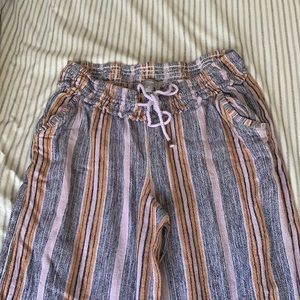 striped wide leg pants